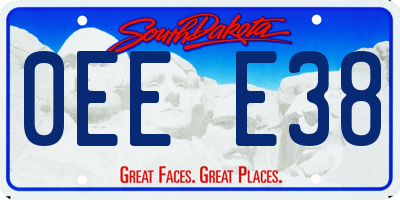 SD license plate 0EEE38