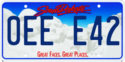 SD license plate 0EEE42