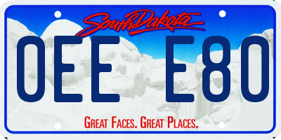 SD license plate 0EEE80