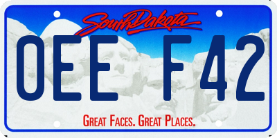 SD license plate 0EEF42