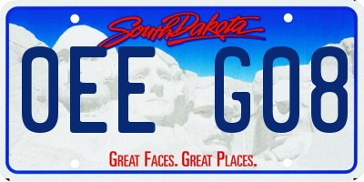 SD license plate 0EEG08