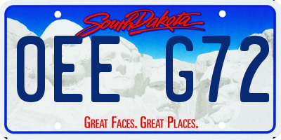 SD license plate 0EEG72