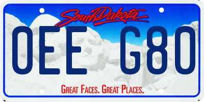 SD license plate 0EEG80
