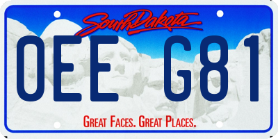 SD license plate 0EEG81