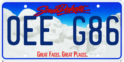SD license plate 0EEG86