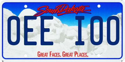 SD license plate 0EEI00