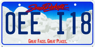 SD license plate 0EEI18