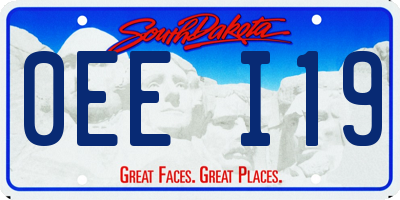 SD license plate 0EEI19