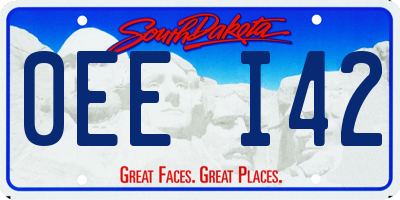 SD license plate 0EEI42