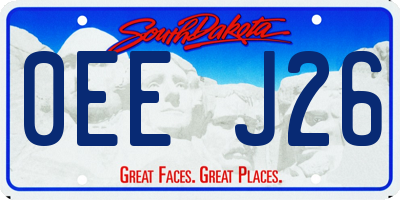 SD license plate 0EEJ26