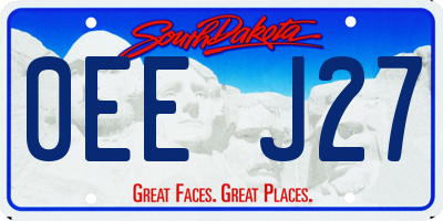 SD license plate 0EEJ27