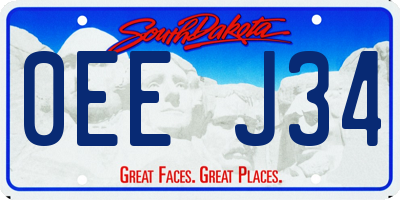 SD license plate 0EEJ34
