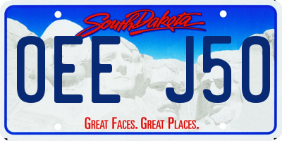 SD license plate 0EEJ50