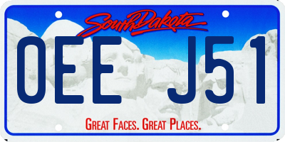 SD license plate 0EEJ51