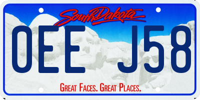 SD license plate 0EEJ58