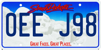 SD license plate 0EEJ98