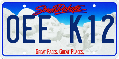 SD license plate 0EEK12