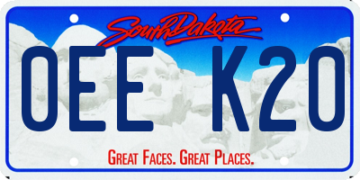 SD license plate 0EEK20
