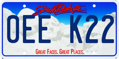 SD license plate 0EEK22
