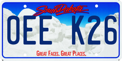 SD license plate 0EEK26