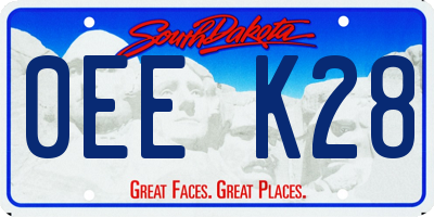 SD license plate 0EEK28