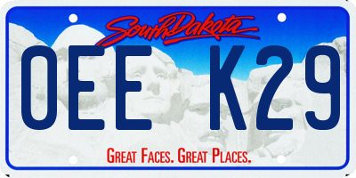 SD license plate 0EEK29