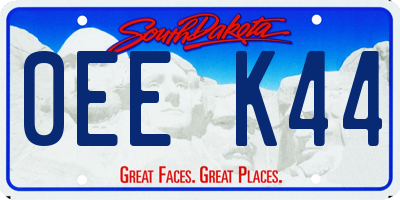 SD license plate 0EEK44