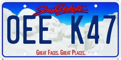 SD license plate 0EEK47