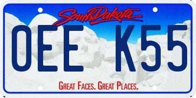 SD license plate 0EEK55