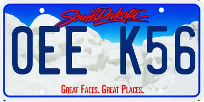 SD license plate 0EEK56