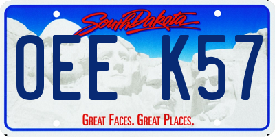 SD license plate 0EEK57
