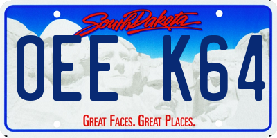 SD license plate 0EEK64