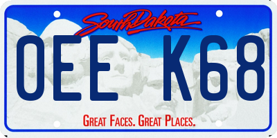 SD license plate 0EEK68
