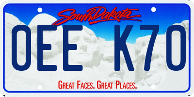 SD license plate 0EEK70