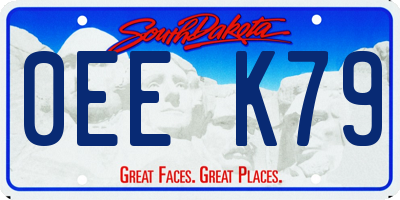 SD license plate 0EEK79