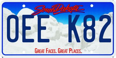 SD license plate 0EEK82