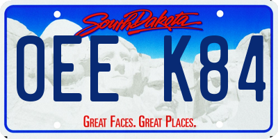 SD license plate 0EEK84