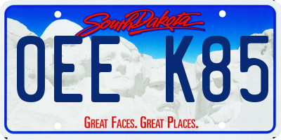 SD license plate 0EEK85
