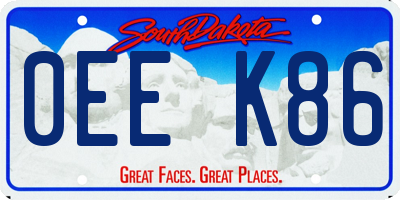 SD license plate 0EEK86