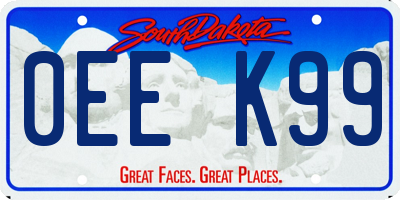 SD license plate 0EEK99