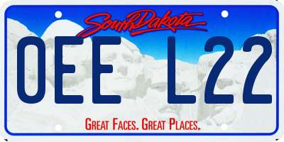 SD license plate 0EEL22