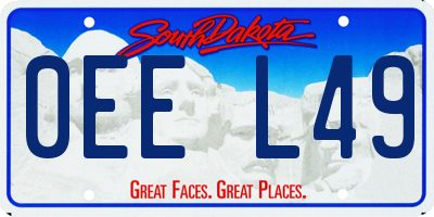 SD license plate 0EEL49