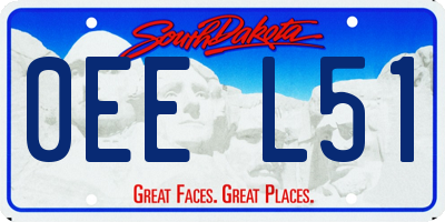 SD license plate 0EEL51