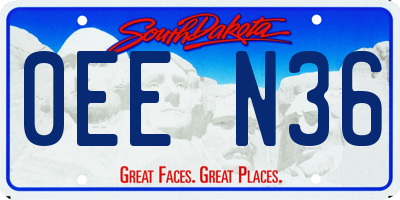 SD license plate 0EEN36