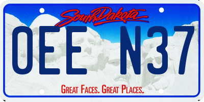 SD license plate 0EEN37