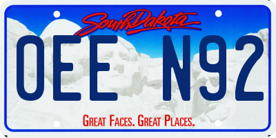SD license plate 0EEN92