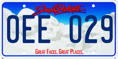 SD license plate 0EEO29