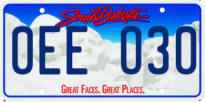 SD license plate 0EEO30