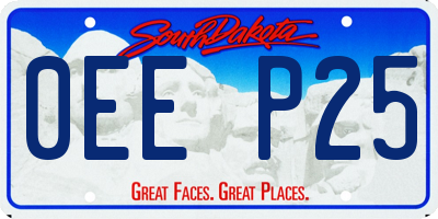 SD license plate 0EEP25