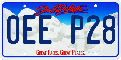 SD license plate 0EEP28